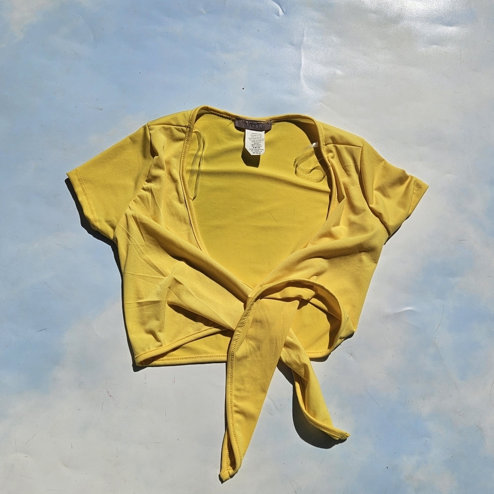 Yellow Crop Bolero Mini Top Cute Little Shrug